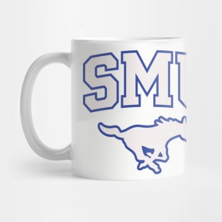 SMU Blue Logo & White Peruna Mug